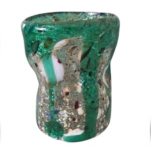 Handcrafted Green Glass Murano Style Art Vase